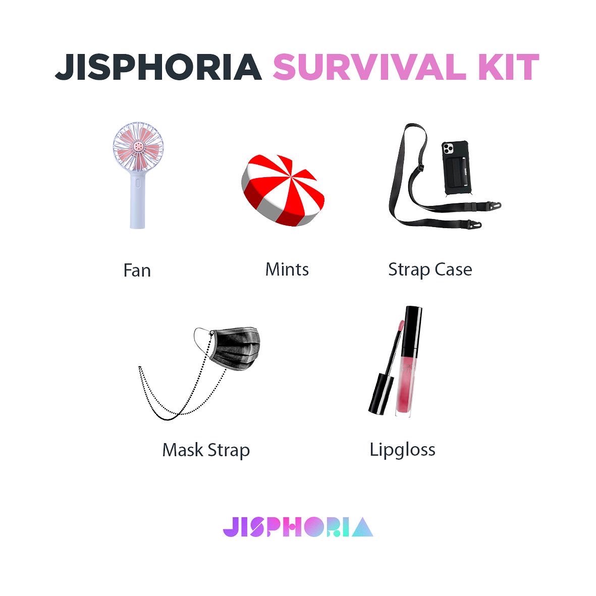 [JISPHORIA SURVIVAL KIT] Important things to bring to #JISPHORIA! Avoid carrying unnecessary items, so you can dance and have fun! Just 2 days left to #JISPHORIA! Are you ready to rock #JISPHORIA?! ❤️‍🔥 – October 1st, 2022 at Jakarta International Stadium @jakintstadium