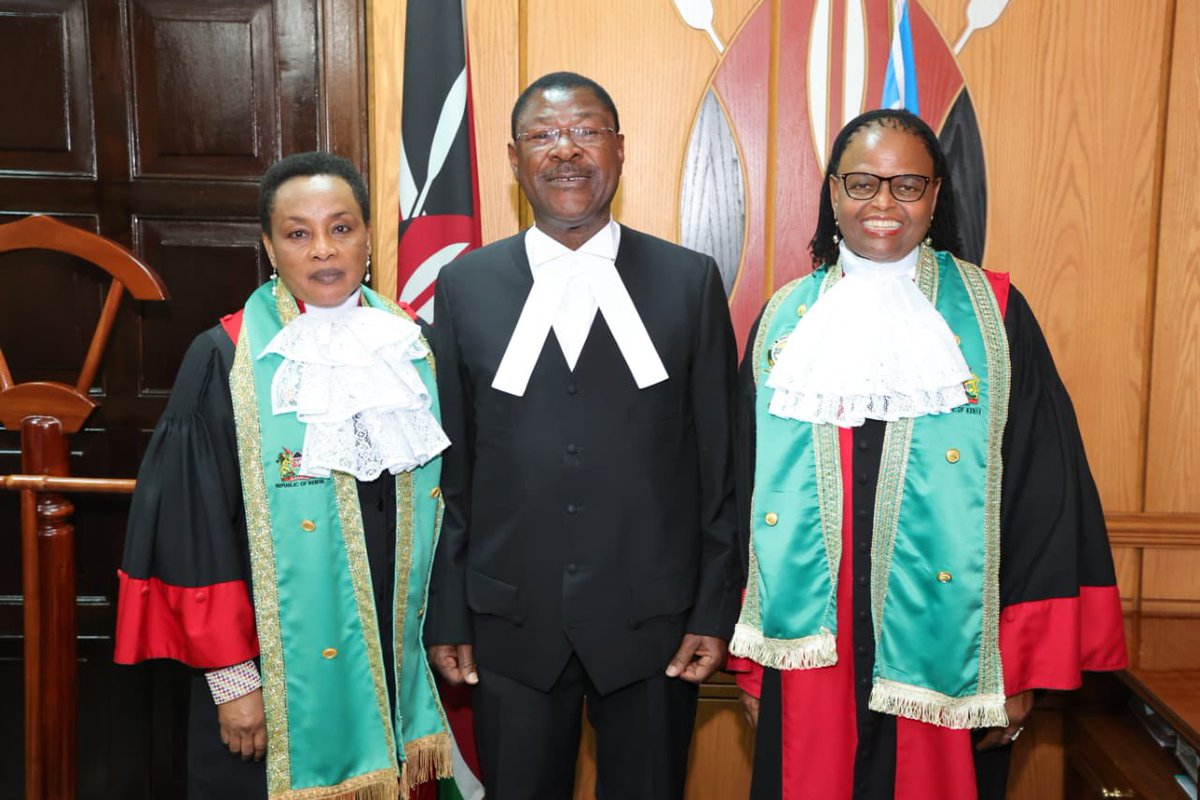 The Speaker Rt Hon Moses Wetangula,with the Chief Justice Hon Martha Koome and Deputy Chief Justice Hon Philomena Mwilu.