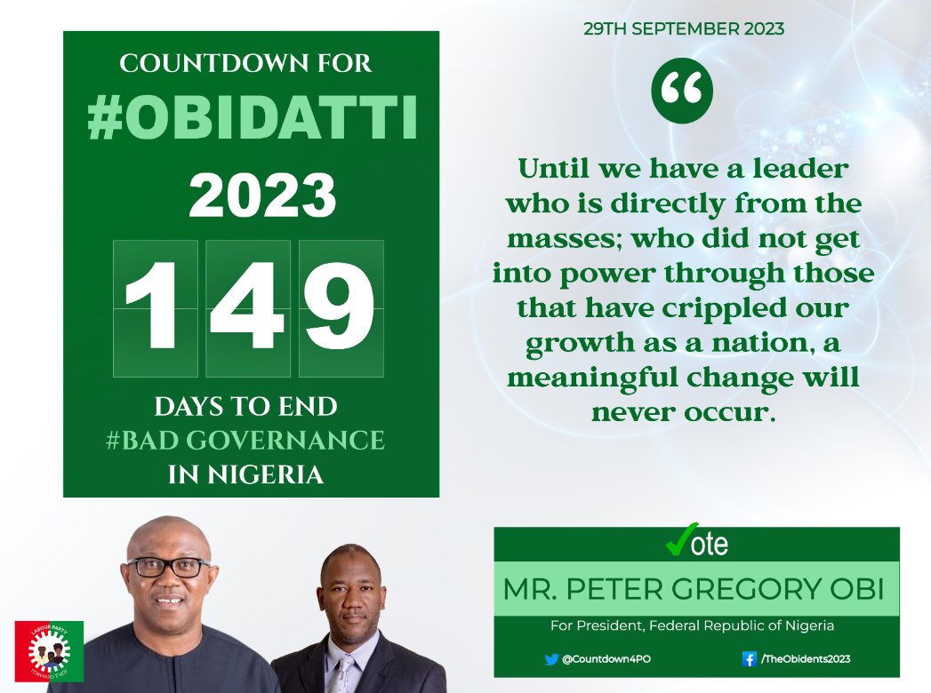 Countdown4PO's tweet photo. We are getting there. No going back!

| Labour Party | 

#EndSarsNow #PeterObiForPresident2023 #Countdo4PO https://t.co/GdR8SAomNT