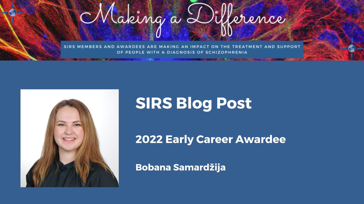 SIRSGlobal's tweet photo. Check out the latest #SIRS blog post featuring one of our 2022 Early Career Awardees, Bobana Samardžija: https://t.co/DGNsEdgKFK #Schizophrenia #MentalHealth 
@SamardzijaBo https://t.co/iONpVPhrRC