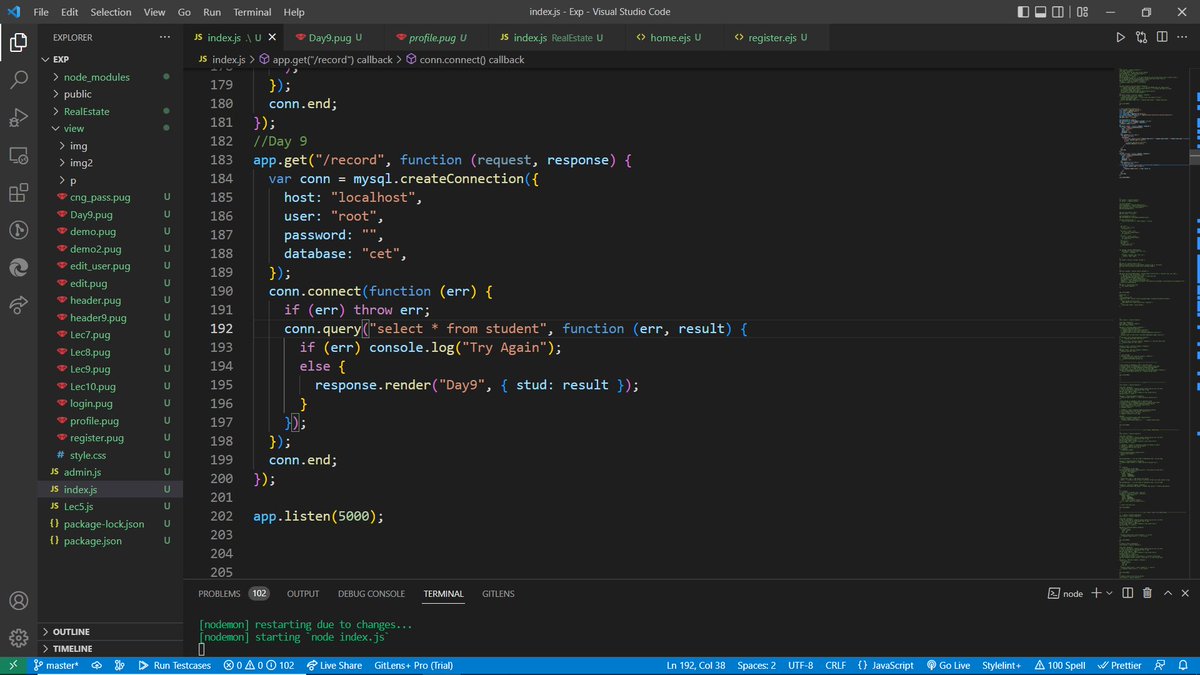 rahuldotsol's tweet image. Day 9 Displaying Data In Pug file after Passing data to Pug file.
  
#30dayofcode #30dayofdev #30dayofweb #NodeJS  #webdevelolment #webdev #expressjs #pug #backend #fullstackdeveloper #frontenddev #100daysofcoding #webdevelopers #MySQL #databases
