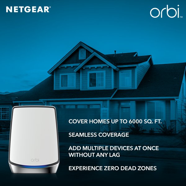Netgear_India's tweet photo. With a combination of WiFi 6 and Orbi, you get to do more. Period.
.
.
.
#Netgear #Orbi #Mesh #WiFi #WiFi6 #Connectivity #smarthome #Technology #MeshSystem https://t.co/1wP4IfCLOY