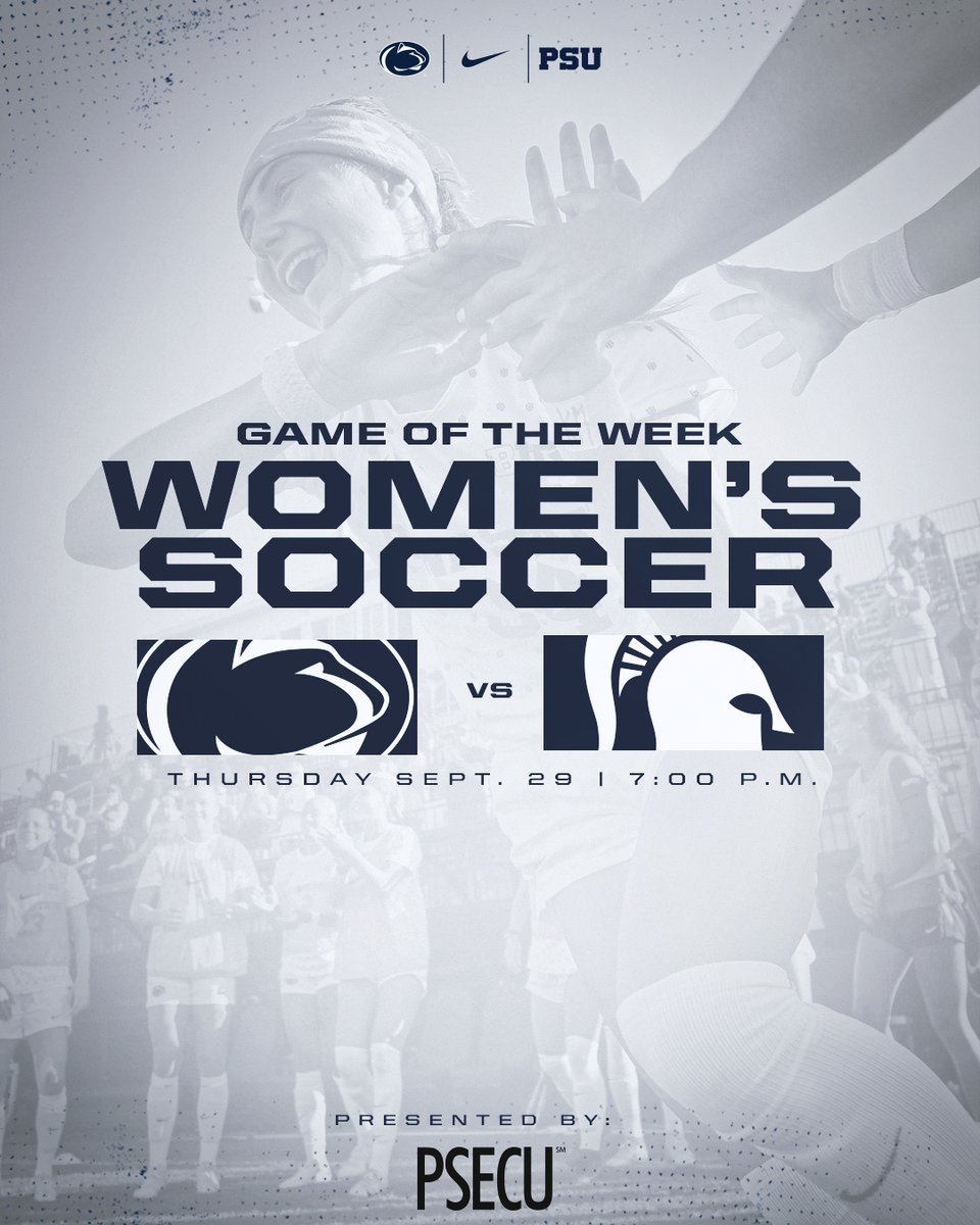 GoPSUsports's tweet photo. Join us at Jeffrey Field tonight for the Penn State Game the Week!⚽️
Everything begins at 6:35 p.m. with pregame show.
#WeAre #PennState | @pennsateWSOC https://t.co/AV1TjNPPX9