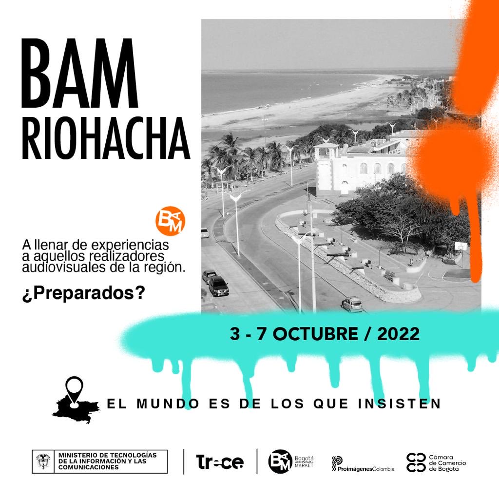 Nicolas_TorresB's tweet photo. ¡Riohacha llega #BAMRegiones! Un recorrido para seguir fortaleciendo a la industria audiovisual colombiana. Si eres productor, realizador o estudiante, inscríbete en los talleres de formación y ruedas de negocios de #BAMRiohacha aquí 👉🏽 https://t.co/ZdUc1c3LU2 https://t.co/BCAQk7MU4i