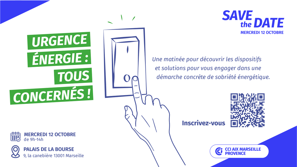 CCI_AMP's tweet photo. [#sobriétéénergétique] Vous orienter et vous soutenir, c'est notre priorité ! 💪
📅 Le mercredi 12 octobre, découvrez l'ensemble des dispositifs que NOUS mettons en place pour VOUS aider face à la crise énergétique ! 🤝
➡️ https://t.co/6hiUmLYxuA https://t.co/AvZ9DfkYs0
