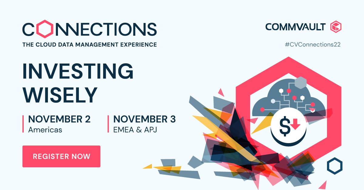 Join us at #CVConnections22 for a session on how Commvault can help your organization be set up for success – to rein in data sprawl, reduce your corporate attack surface, and optimize cost-effectiveness. Register today ow.ly/4SnM1040GWO