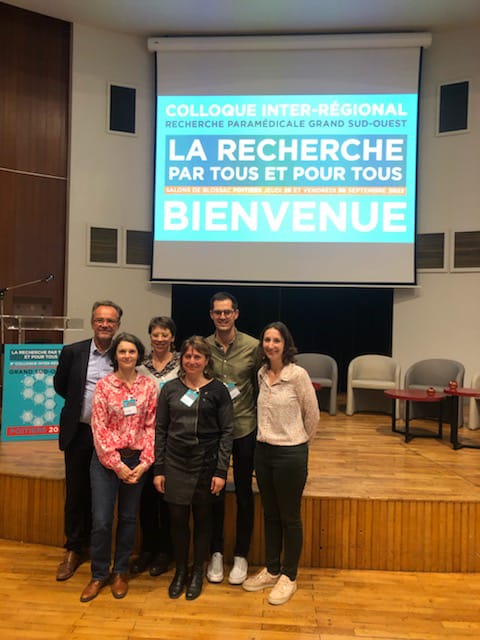 Les 5 IPA du CHUPoitiers présents au 9e colloque Inter-régional de la Recherche Paramédicale du grand ouest, accompagnés par Mr Michaud, directeur des Soins.