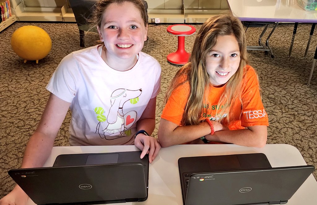 These 5th Graders are hard at work on our campus newspaper! <a href="/karisa_glenn/">Karisa Glenn, M.Ed.</a> <a href="/mambrinosteam/">STEAM Academy at Mambrino</a> <a href="/granburyisd/">Granbury ISD</a> #plantgrowbloom