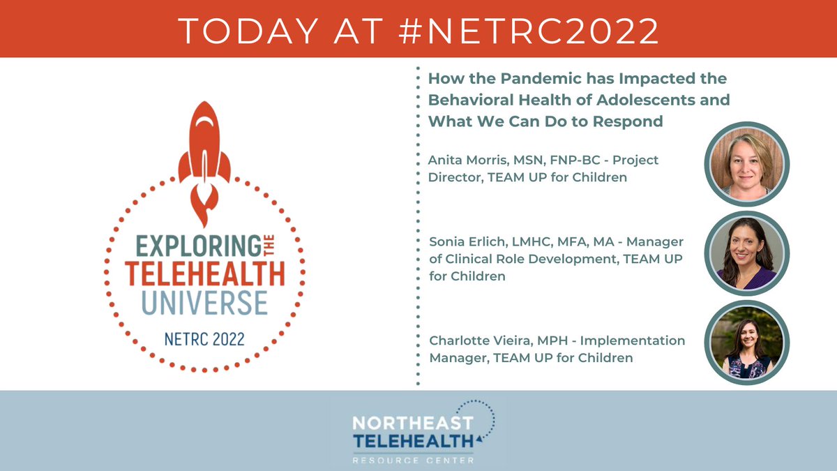 teamup4children's tweet photo. @teamup4children is excited to participate in the
@NortheastTRC 8th annual Northeast Regional Telehealth Conference. #Telehealth Universe at #NETRC22 https://t.co/4CL6aFYlUV