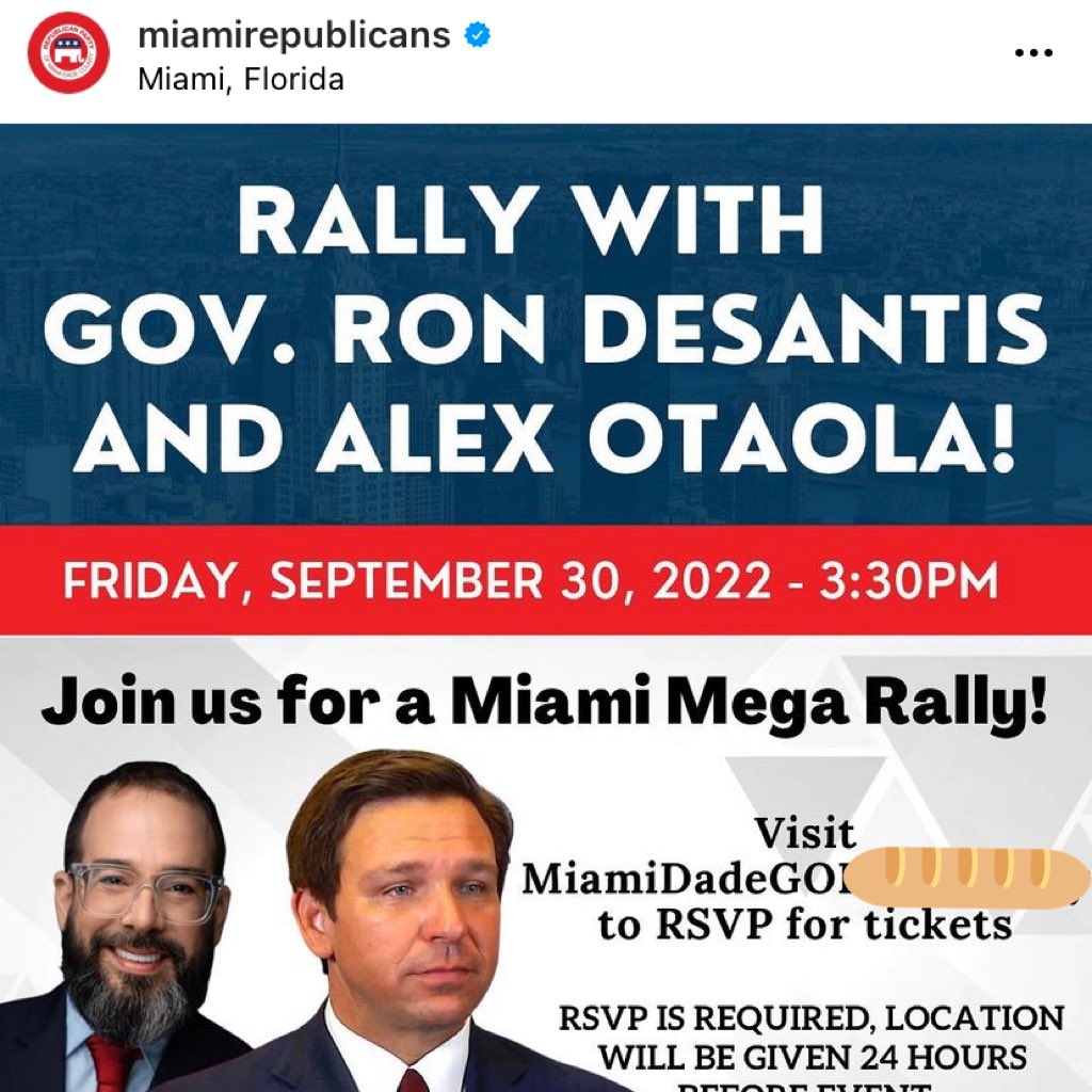 MIAagainstFash's tweet photo. Tomorrow Miami’s black face mayoral candidate and far-right media personality Alex Otaola will share a stage at a “Miami Mega Rally” w Ron DeSantis hosted by the Miami GOP. @MiamiDadeGOP

In June Otaola posed for pics alongside a Miami Proud Boy when he hosted Miami M4L leader. https://t.co/PybRXPV3l1