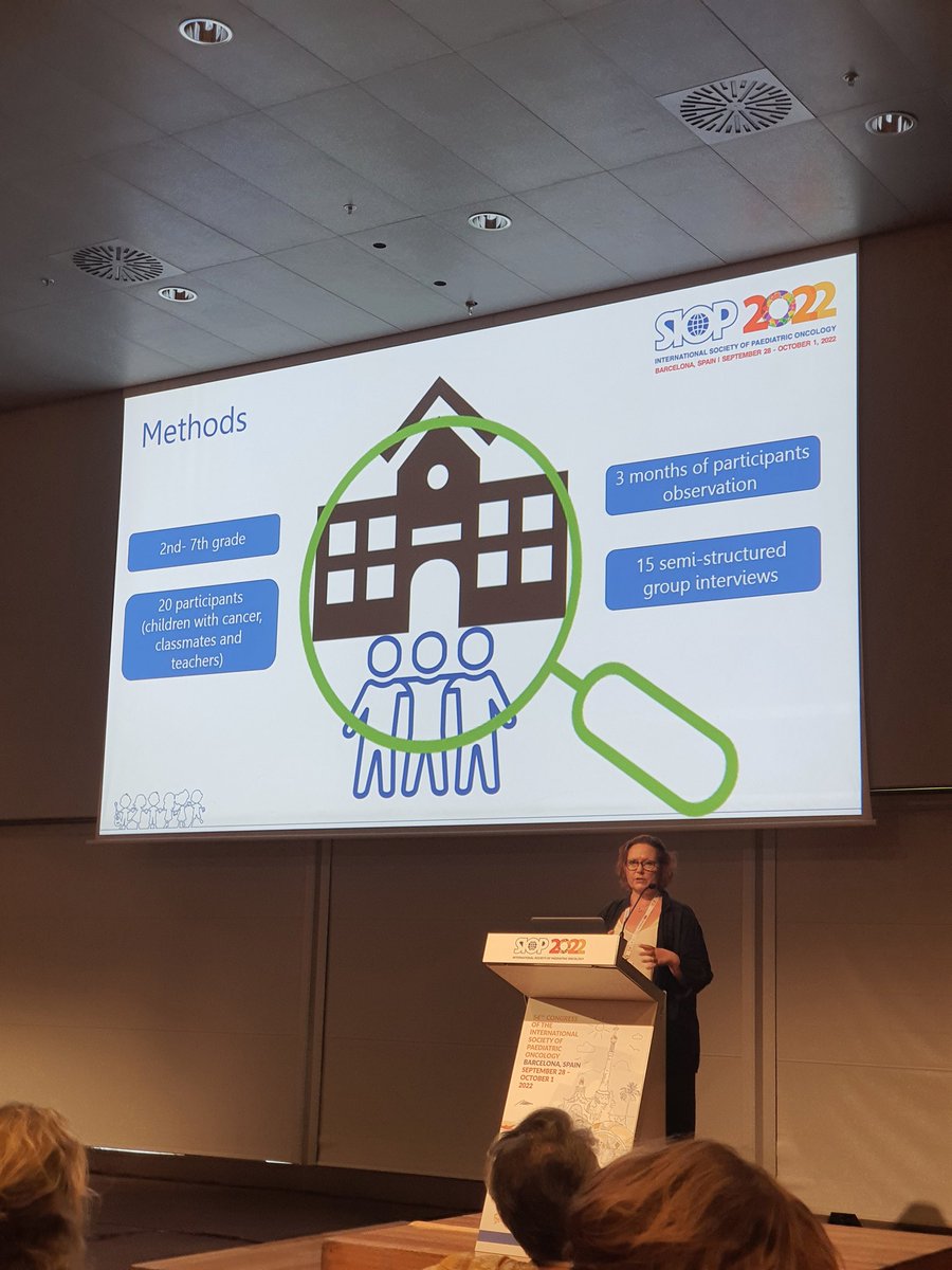 What an interesting talk by Hanne Bækgaard Larsen on how a cancer diagnosis affect the child's classmates and what we can do about it! <a href="/bonkolab/">Bonkolab</a> #SIOP2022