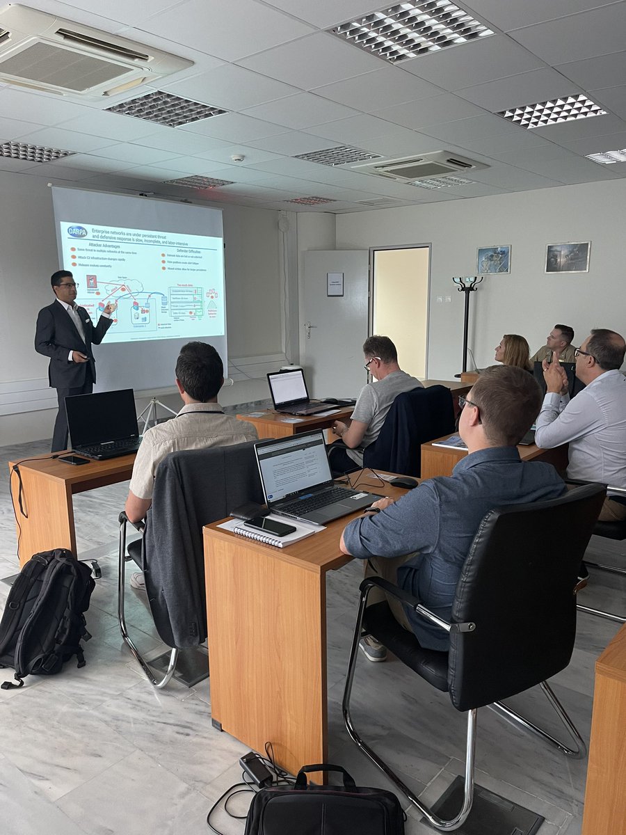 sotirisioannidi's tweet photo. Mr. Tejas Patel, @DARPA Program Manager, giving the keynote talk on “Cyber Hunting at Scale” at #CyberHOT 2022 https://t.co/Ze5KVN3y6a