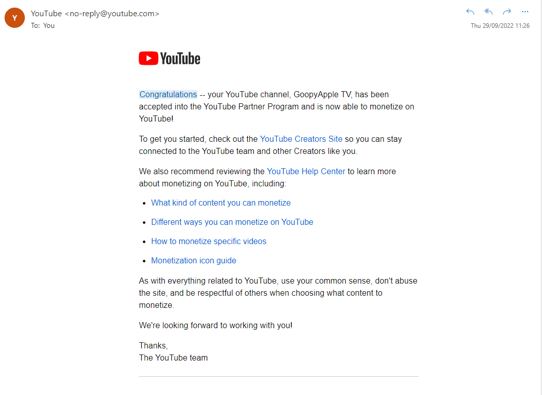 XxGoopy's tweet photo. ITS OFFICIAL! i am now now a youtube partner! thank you so much to every single person that has supported me and been there through this crazy journey the only way is up! #YouTube #youtubechannel #youtubepartner #ThankYou #Thankful https://t.co/rZg482Fsux