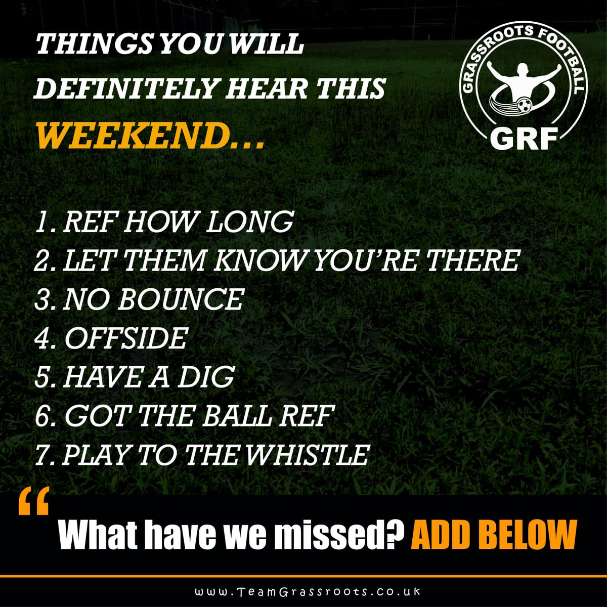 Teamgrassroots_'s tweet photo. How many of these will you hear this weekend and what have we missed. 😂😂 https://t.co/LltdB1fIzi