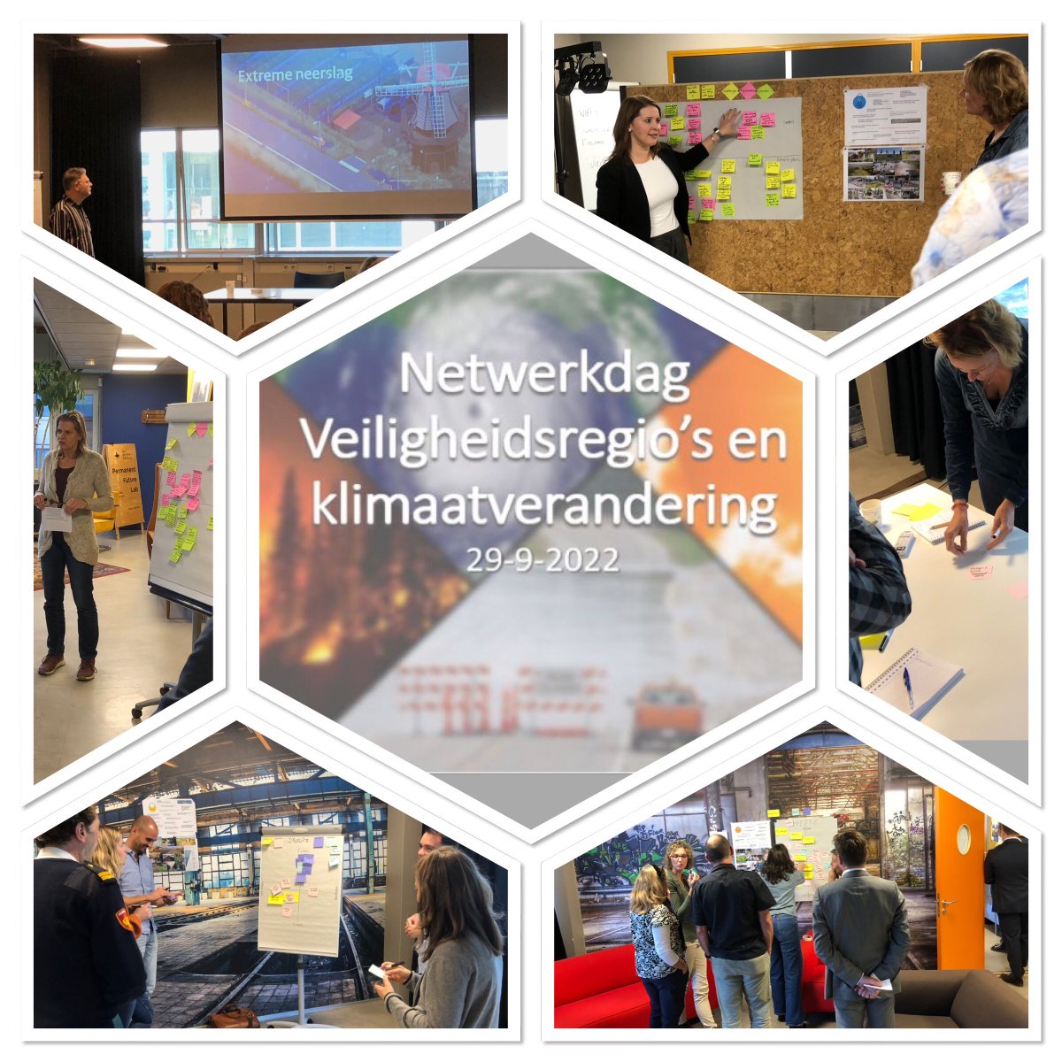 Ik kijk terug op een geslaagde netwerkbijeenkomst Klimaatadaptatie Veiligheidsregio’s. 
Dank aan alle deelnemers voor de enthousiaste bijdrage! Dit brengt ons een stap verder in de zoektocht naar onze rol bij Klimaatadaptatie.