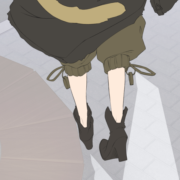 鞄で隠れてしまうクエルクスさんのおみ足 