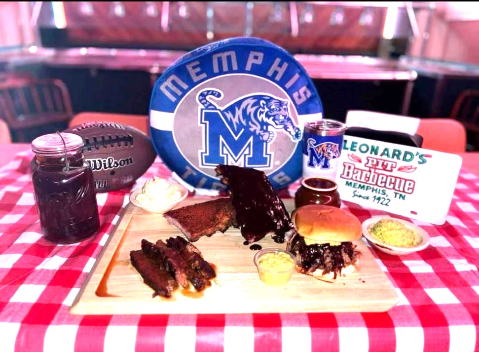 It's football time!! Let Leonard's Barbecue handle all your tailgating needs. Everything from shoulder to ribs to brisket. Plus our delicious barbecue beans and fresh mustard slaw will compliment any meal. 

Call today, no order is too big or too small.
