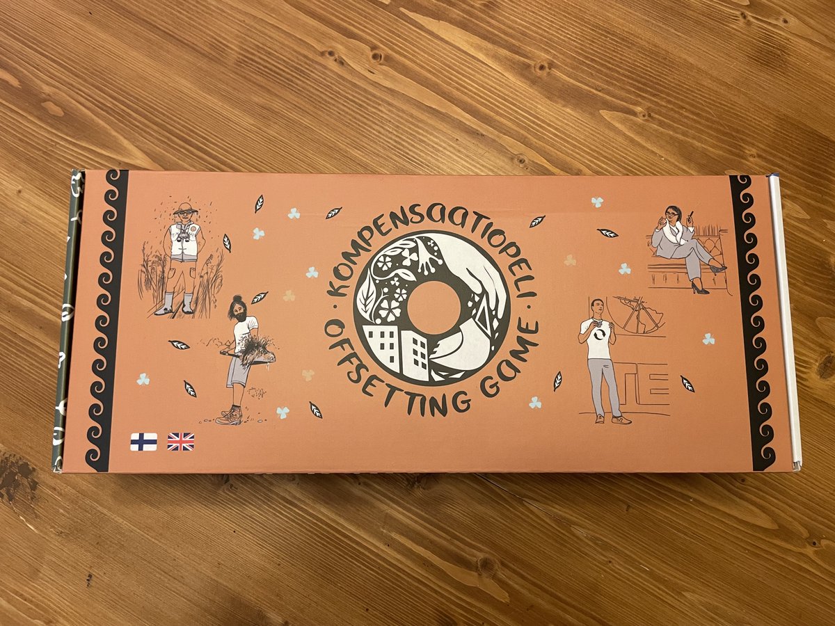 JYU_WISDOM's tweet image. 🟠Kompensaatiopelissä pääset simuloimaan ekologisen kompensaation mekanismeja ja ristiriitoja eri rooleissa lautapelin kautta. Mukana pelaamassa pelin kehittäjät @NinaVNygren ja @vkankainen !

Lue lisää: tockify.com/tutkijoidenyof…
#offsetting @TutkijoidenYo #TutkijoidenYö