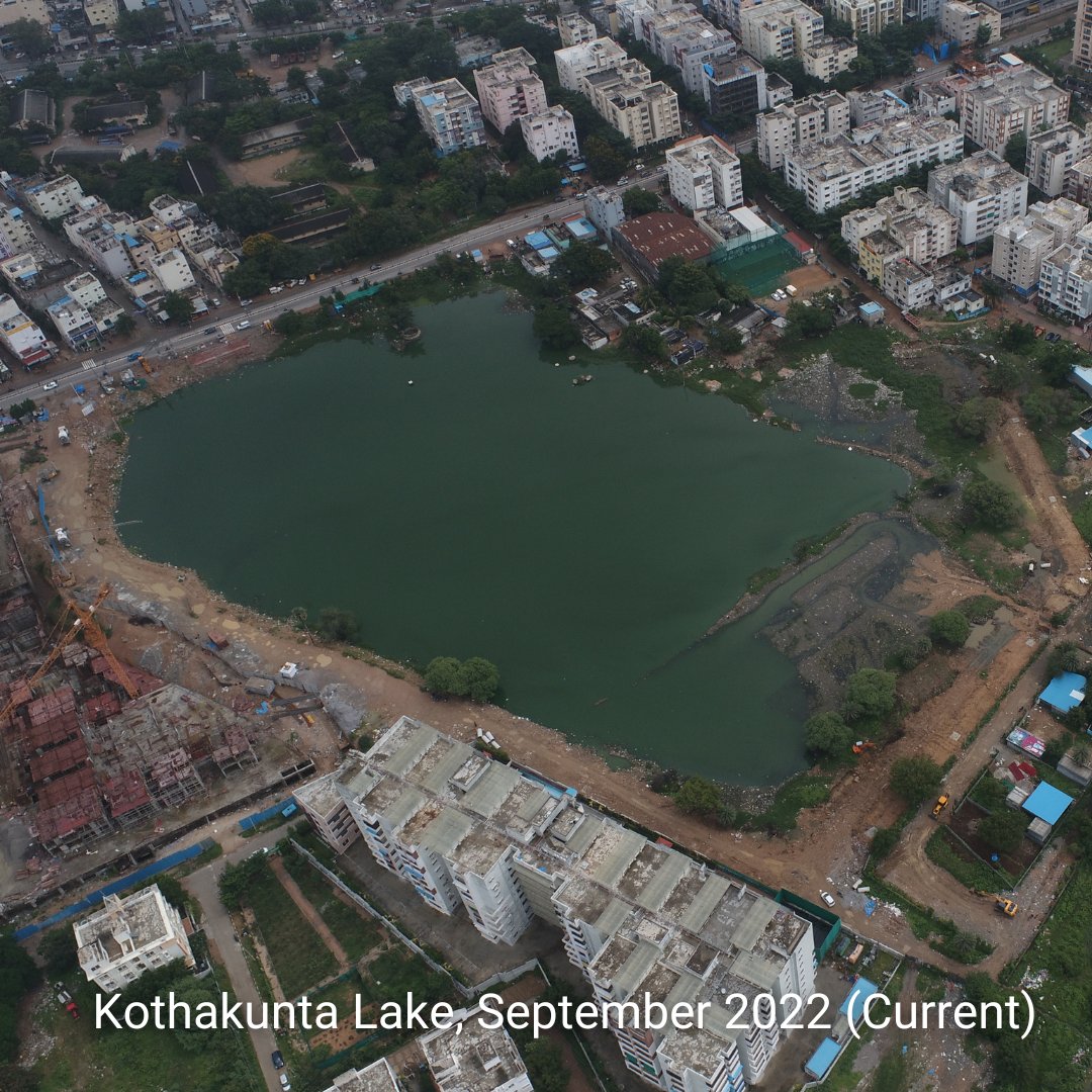 Hyderabad, once home to 800 lakes has only 185 now due to encroachment and groundwater depletion.

We partnered with <a href="/Genpact/">Genpact</a> in March 2022 and initiated the process of restoring Kothakunta Lake. We’re currently dewatering &amp; desilting to restore storage capacity. <a href="/Genpact_Cares/">Genpact Cares</a>