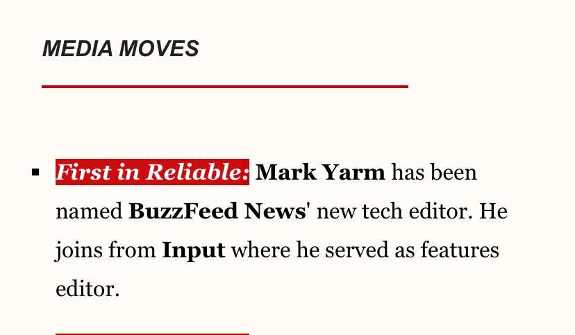 Karolina Waclawiak (@believekarolina) on Twitter photo So excited to share that <a href="/markyarm/">Mark Yarm</a> is joining <a href="/BuzzFeedNews/">BuzzFeed News</a> to run our tech desk! Can’t to see what chaos <a href="/katienotopoulos/">Katie Notopoulos</a>, <a href="/PranavDixit/">¯\_(ツ)_/¯</a>, <a href="/ellievhall/">Ellie Hall</a> and <a href="/TomBWarren/">Tom Warren</a> create with him. So excited to share that <a href="/markyarm/">Mark Yarm</a> is joining <a href="/BuzzFeedNews/">BuzzFeed News</a> to run our tech desk! Can’t to see what chaos <a href="/katienotopoulos/">Katie Notopoulos</a>, <a href="/PranavDixit/">¯\_(ツ)_/¯</a>, <a href="/ellievhall/">Ellie Hall</a> and <a href="/TomBWarren/">Tom Warren</a> create with him.