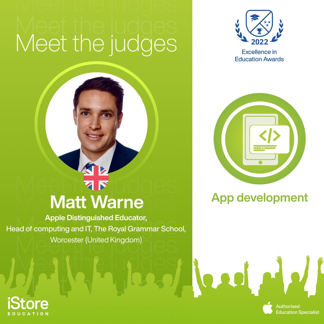 iStoreEducation's tweet photo. THE ENTRIES ARE IN …. THE JUDGING BEGINS . Thanks to all schools who submitted entries. Meet the 2022 Excellence in Education Awards judges for the App development category.
@MattWarne and @TechieTash.

For more information on the awards, contact education@istore.co.za https://t.co/oJTZG1V6V2
