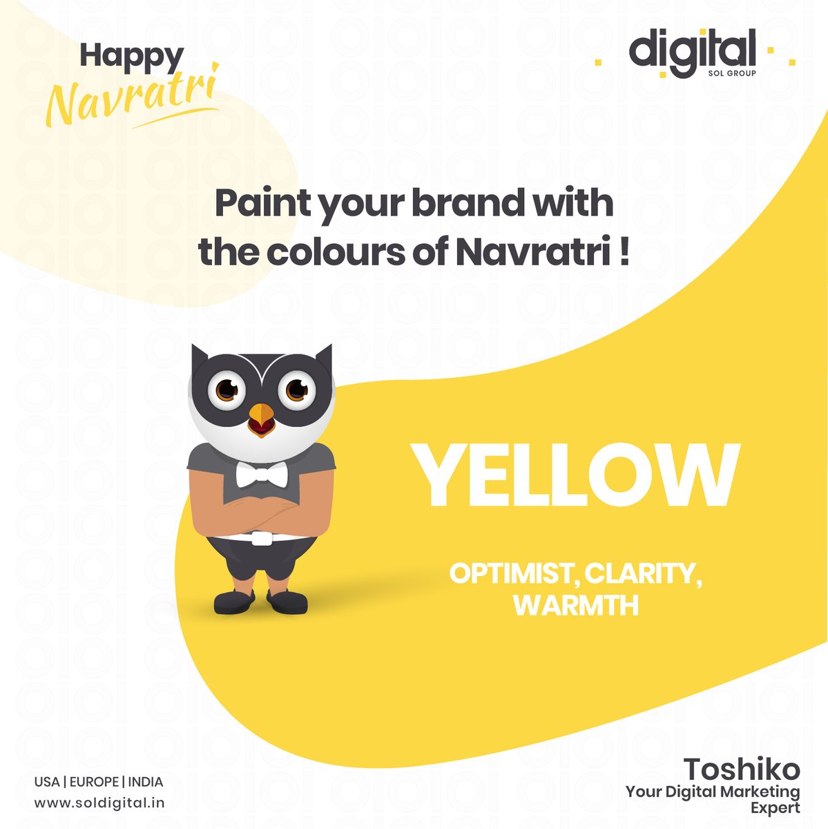 SOLDigital4's tweet photo. This Navratri, understand what your brand colours mean! Happy Navratri!

Visit Our Website- https://t.co/QMhSSj7EnU

#soldigital #digitalmarketing #onlinemarketingagency #contentmarketing #socialmediamarketing #brandingtips #digital #toshiko https://t.co/YeX8K3sray