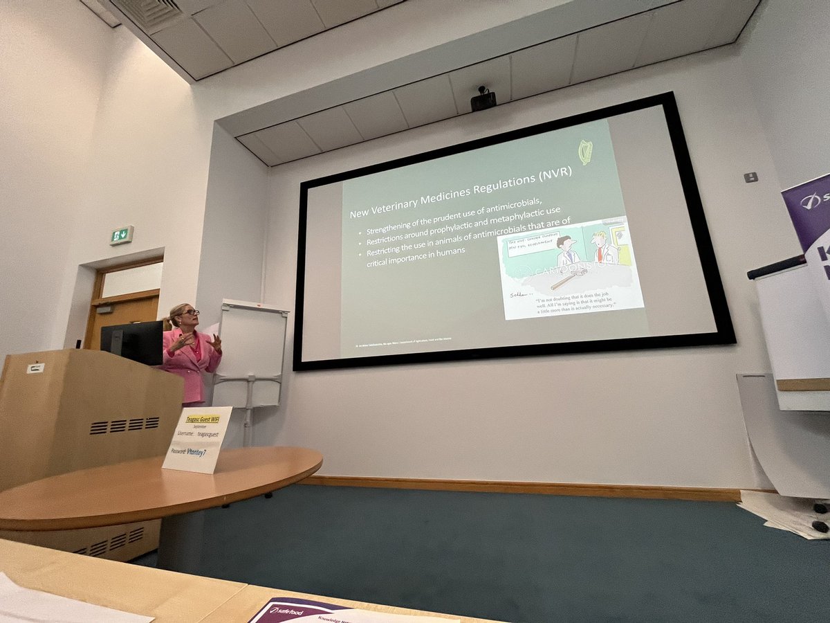 Great <a href="/safefood_net/">Safefood</a> #AMR end of project seminar discussing the need for behaviour change interventions for prudent AMU. Look at the brilliant progress of the Irish broiler sector reducing AMR 🤩