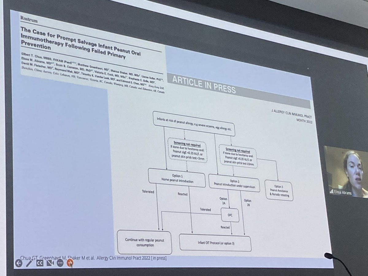 Dr Elisa Abrams discussing whether failed peanut prevention is the safest time to segue straight to peanut OIT <a href="/Allergy_Academy/">Allergy Academy</a>