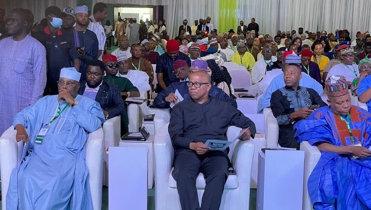 atiku's tweet photo. Today, at the signing of the National Peace Accord. It is a patriotic duty that we owe the country and a duty I am personally committed to. I also believe, personally, that our roles as democrats should be established on fidelity to fair and credible elections. https://t.co/H4MzllDPGB