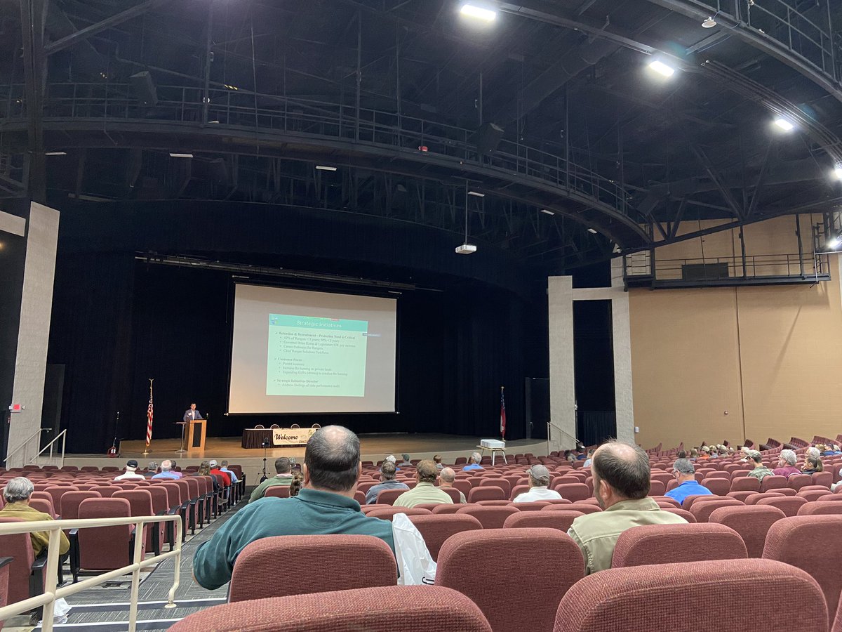 ThatFireSciGuy's tweet photo. So great to see old and new friends in the #rxfire community at the Georgia Prescribed Fire Council meeting. Stop by the @SEFireScience table to grab some science resources and stickers.😀 https://t.co/KG47j7jYz8