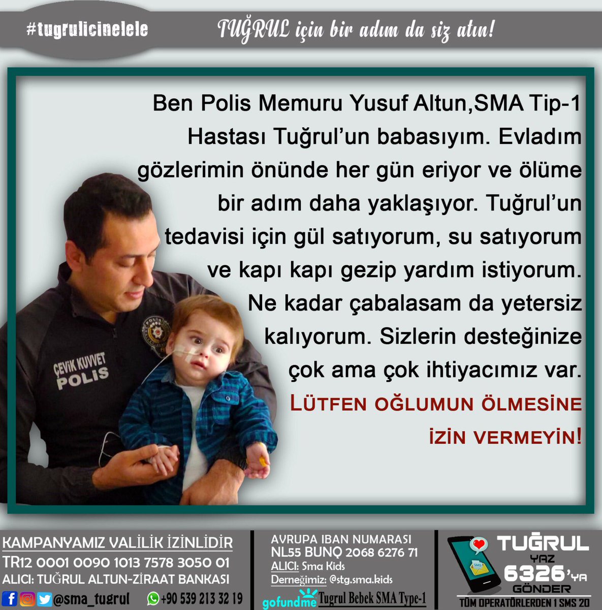 sma_tugrul's tweet photo. Tuğrul bebeğin durumu gün geçtikce ağırlaşıyor 188 gündür yoğun bakımda,☹️ Lütfen 1 SMS DESTEK OLUN🙏
Mansur Yavaş #DünyaGöçebeOyunları Doktor Kahve
Dalga HALK TV ZORT #Kurdistan Rafael Sadi İntihar
Faiz #SedatPeker #didemdidarbalcı İmamoğlu
#SılaTürkoğlu Rusya'ya #sufli https://t.co/0GMvPqHN5w