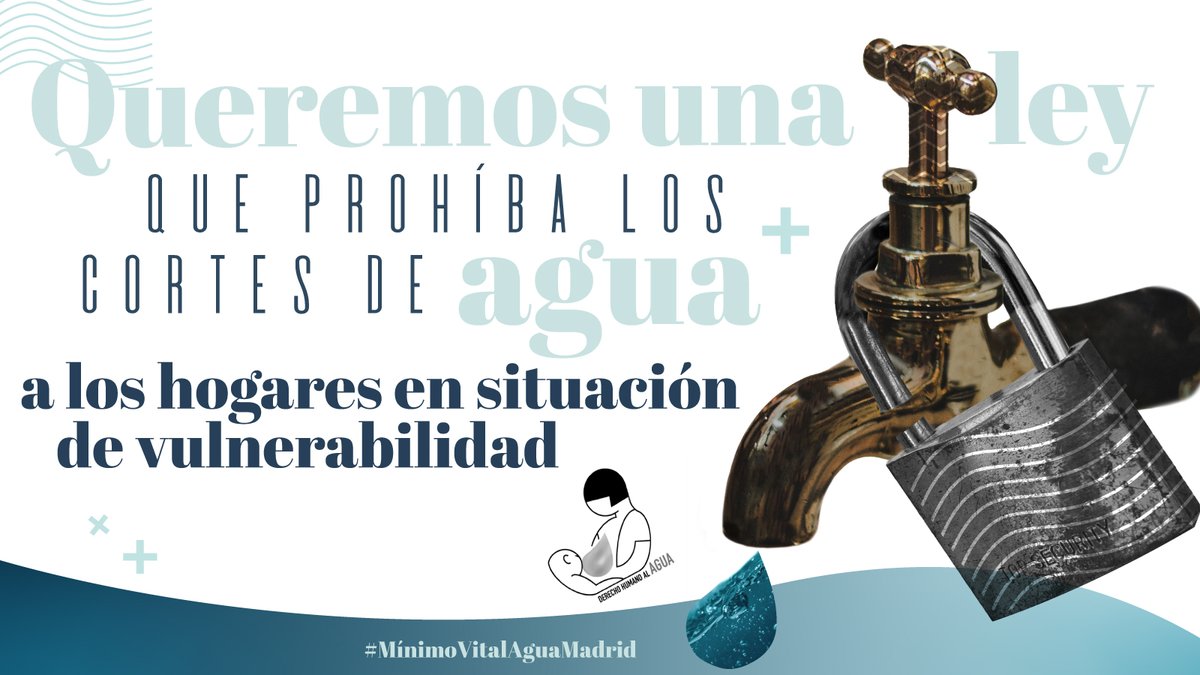 Hay que prohibir los cortes de suministro y asegurar un mínimo vital de agua para beber, cocinar y satisfacer las necesidades de higiene personal y doméstica para todas las personas en situación de vulnerabilidad

change.org/p/por-una-ley-…

#MínimoVitalAguaMadrid con <a href="/AyS_DDHH/">Por una ley de mínimo vital de agua en Madrid</a>