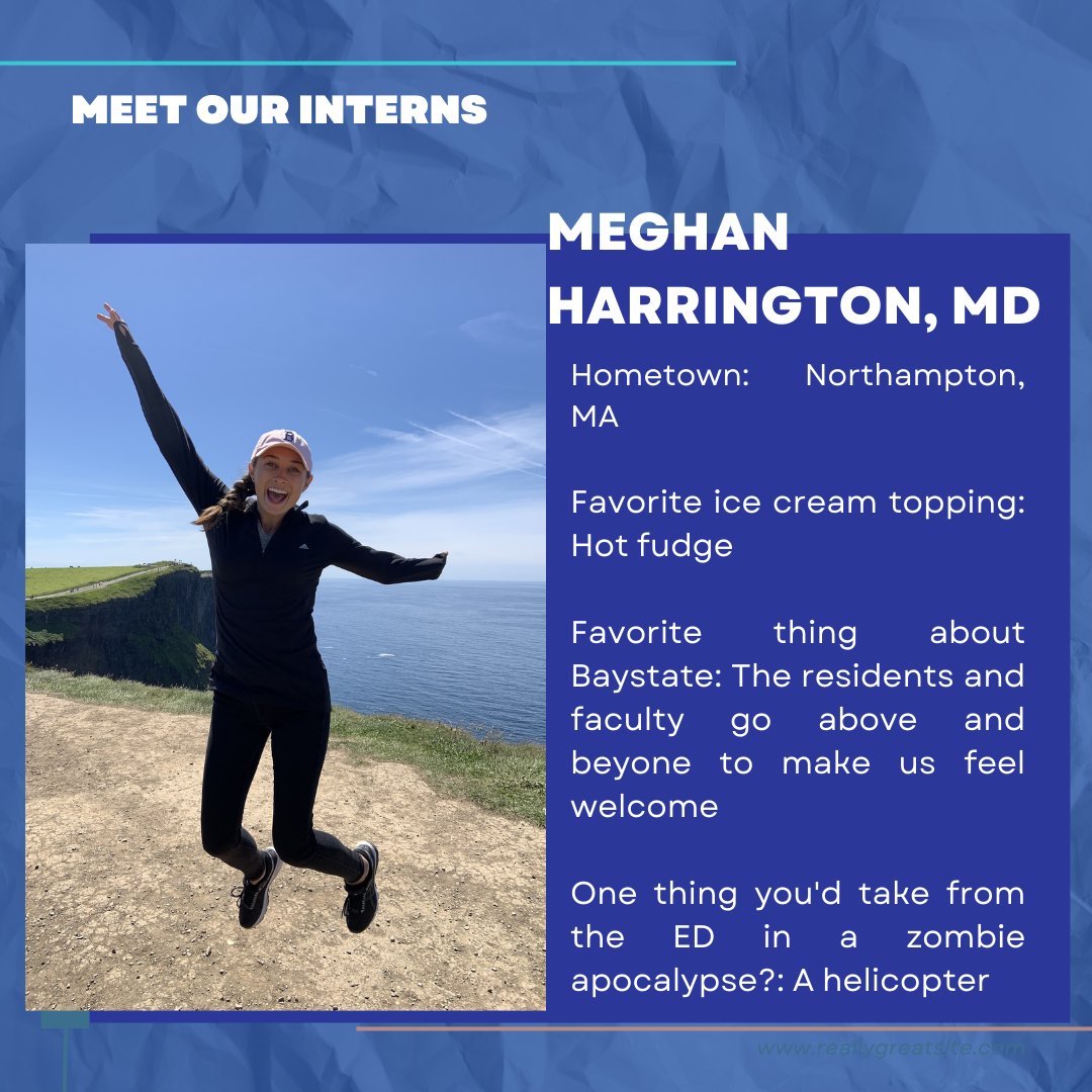 Meet our intern, Meghan, our hometown girl! Learn more at baystateem.org. #EMbound #class of 2025