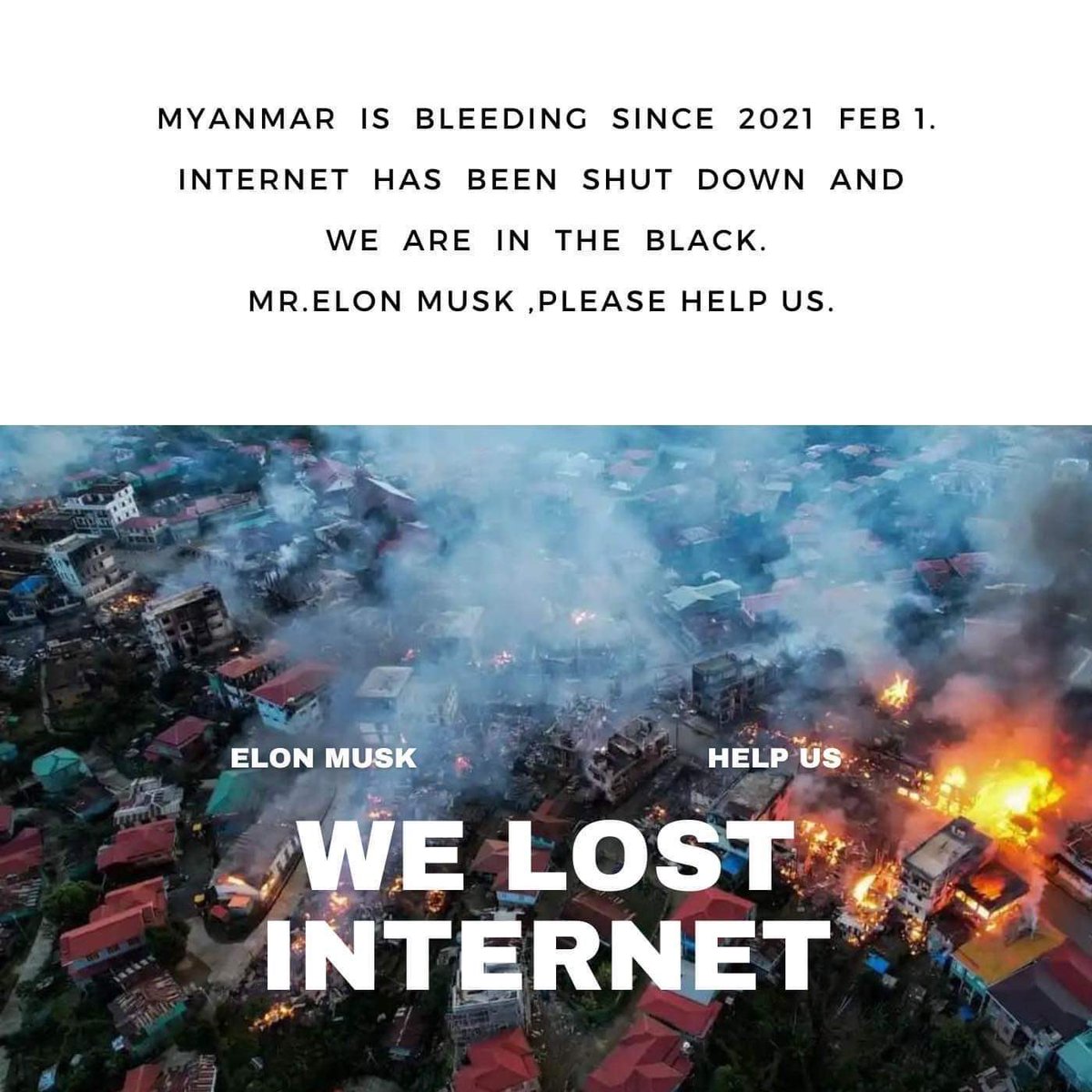 It would be really useful in many ways for the locals from internet shutdown area and for the fast information flows so we request <a href="/elonmusk/">Elon Musk</a> to give us Star Link Satellite Internet Access . #PlsActivateStarLinkForMyanmar #MyanmarNeedsHelp #WhatsHappeningInMyanmar