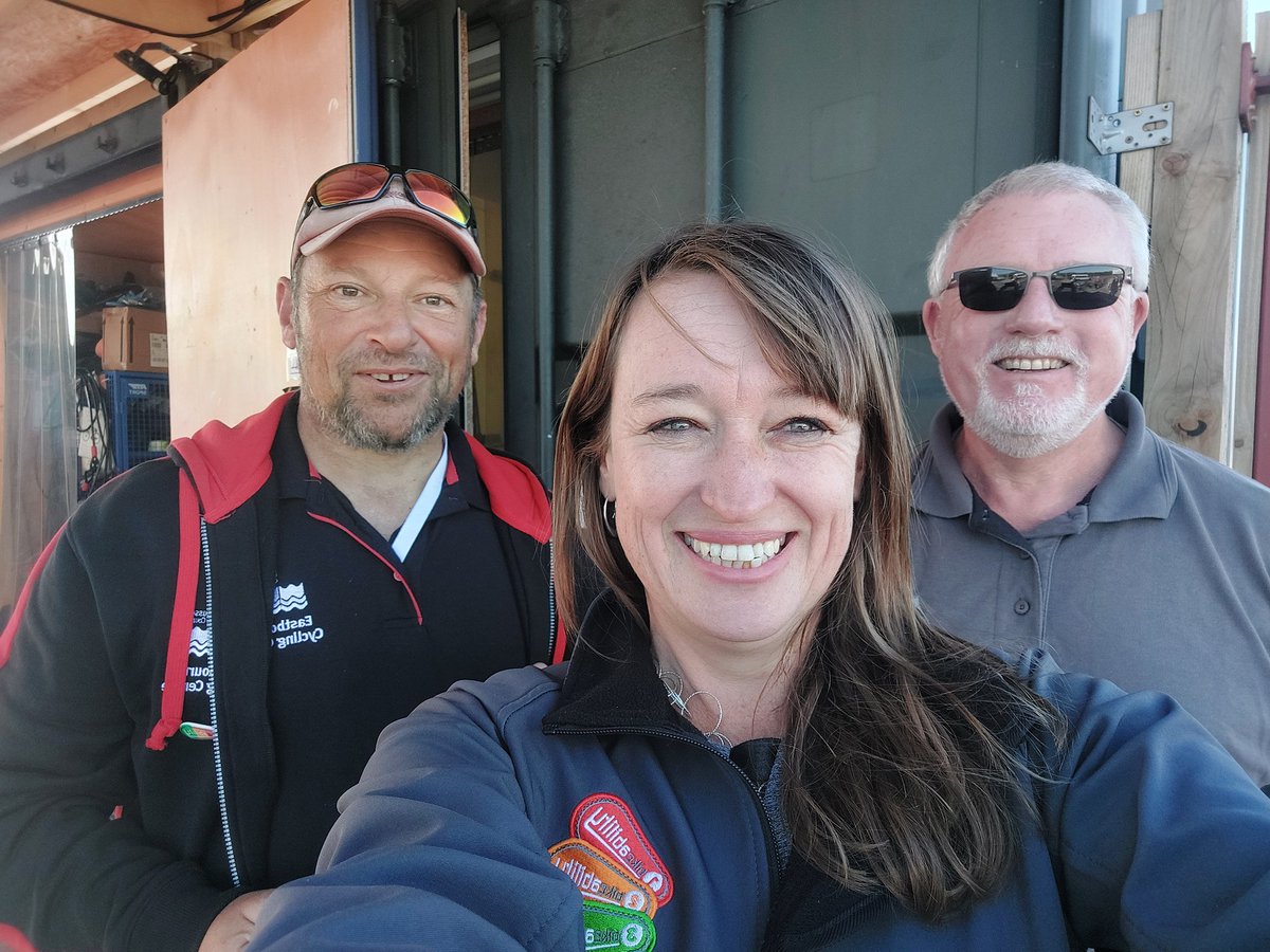 EmilyCherryCEO's tweet photo. Got to try the track with hand cycle, with @transportgovuk #ActiveTravel team Paul 2/3 https://t.co/ZuTKPVqROE
