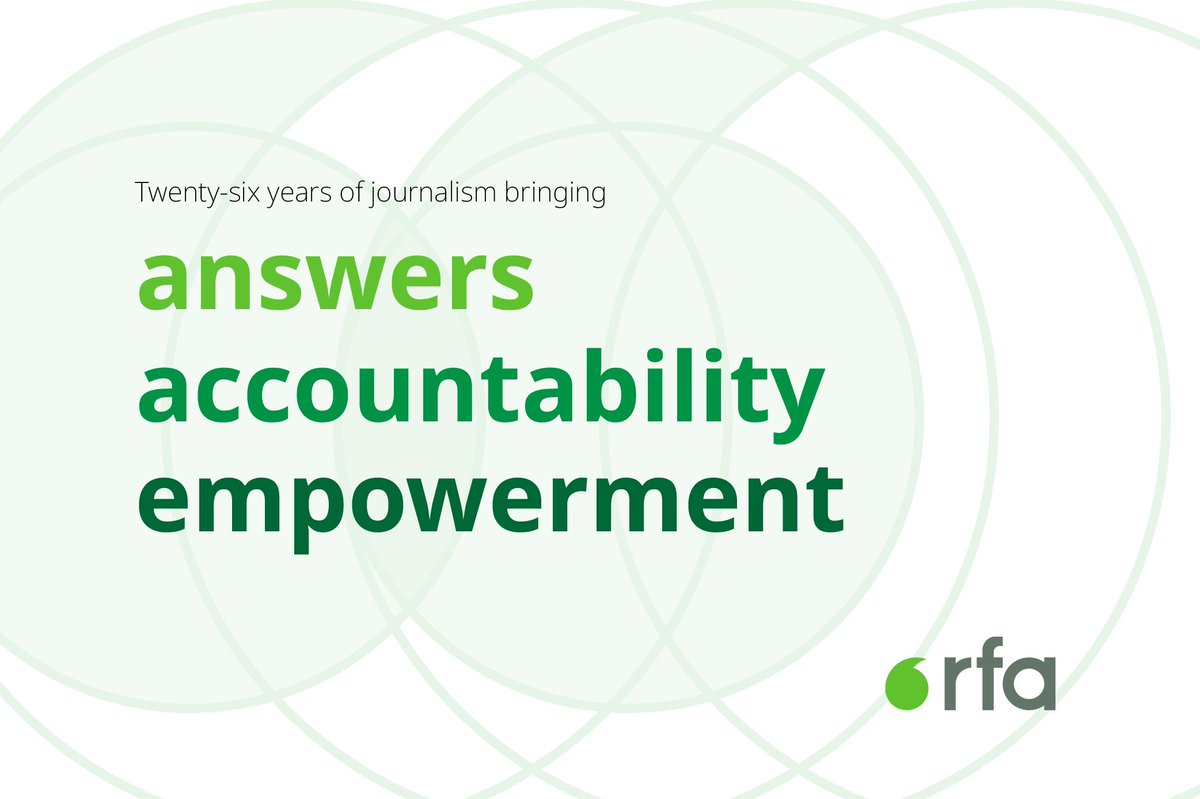 RadioFreeAsiaPR's tweet photo. (1/6) Today, @RadioFreeAsia celebrates 26 years of bringing answers, accountability and empowerment to audiences in Asia deprived of a free press. Here are some highlights from the past year: https://t.co/WUAWf5KMKO