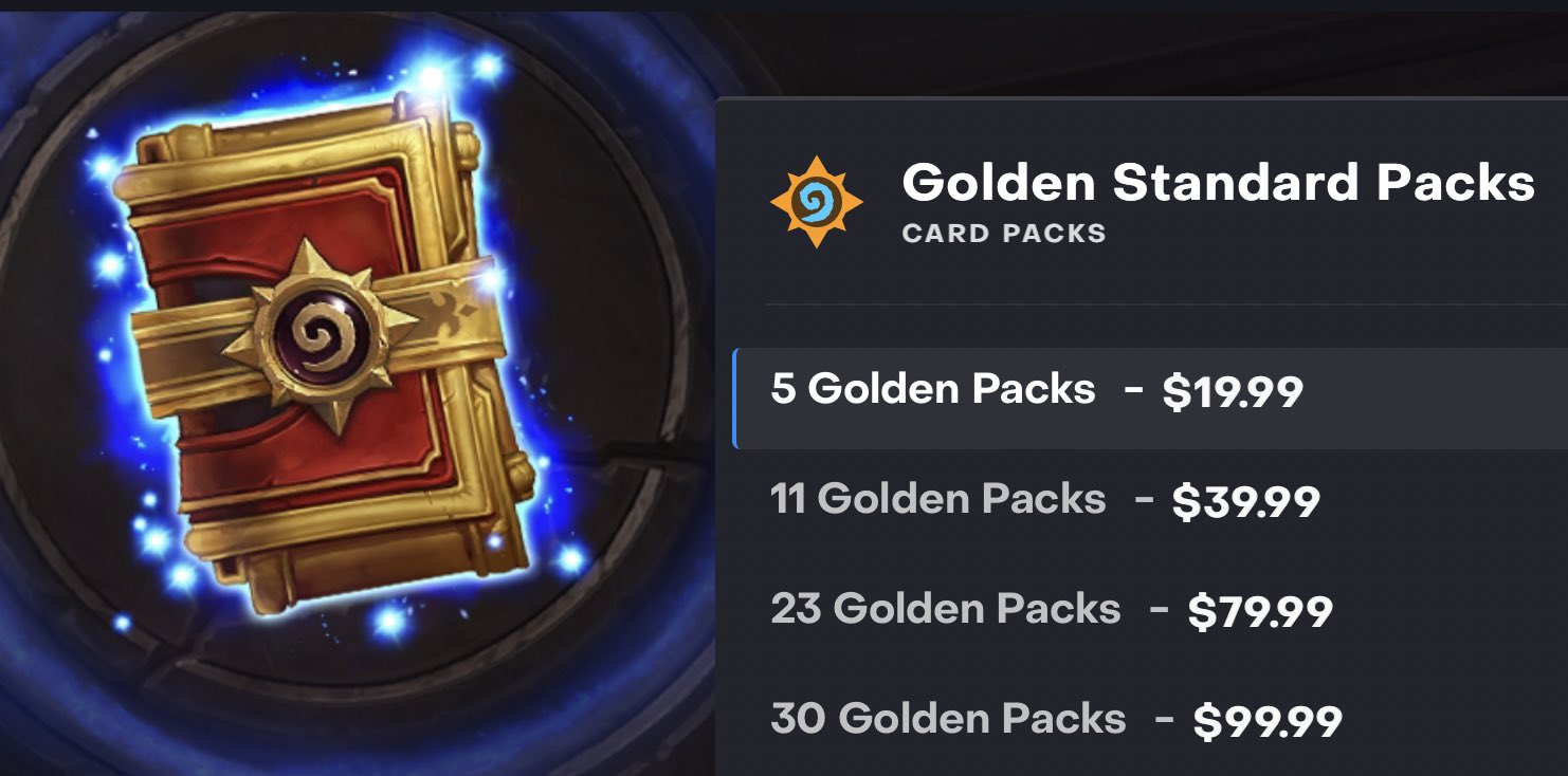 Ben hearthstone on twitter now that golden packs are in the shop to