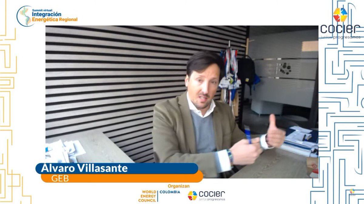 COCIER_'s tweet photo. #SummitVirtual | Álvaro Villasante, Vicepresidente de Gestión de Negocios e Innovación.
 de @GrupoEnergiaBog nos comparte la visión que tiene el grupo con respecto a la integración energética 

“Sin redes no hay integración de renovables” - Álvaro V.

@WEC_COLOMBIA 
#Integración https://t.co/PvUVtzRHyo