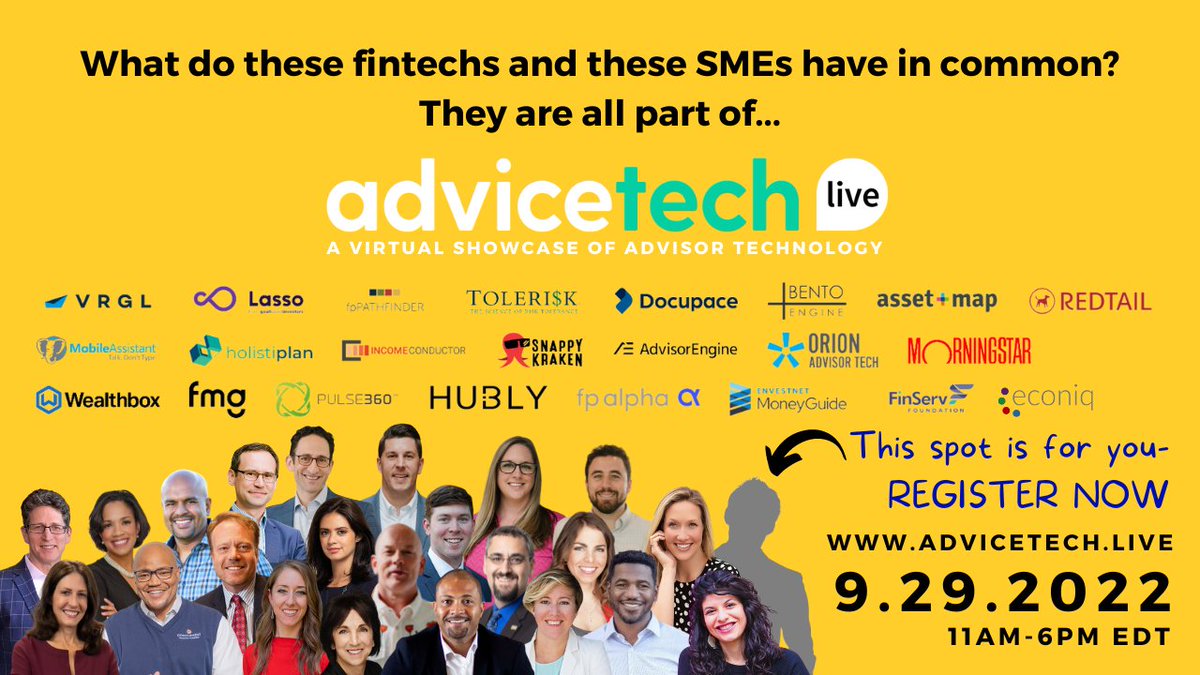 The big day is here! We are showcasing at AdviceTechLIVE. Come join us virtually!

bit.ly/3UGT4Z8