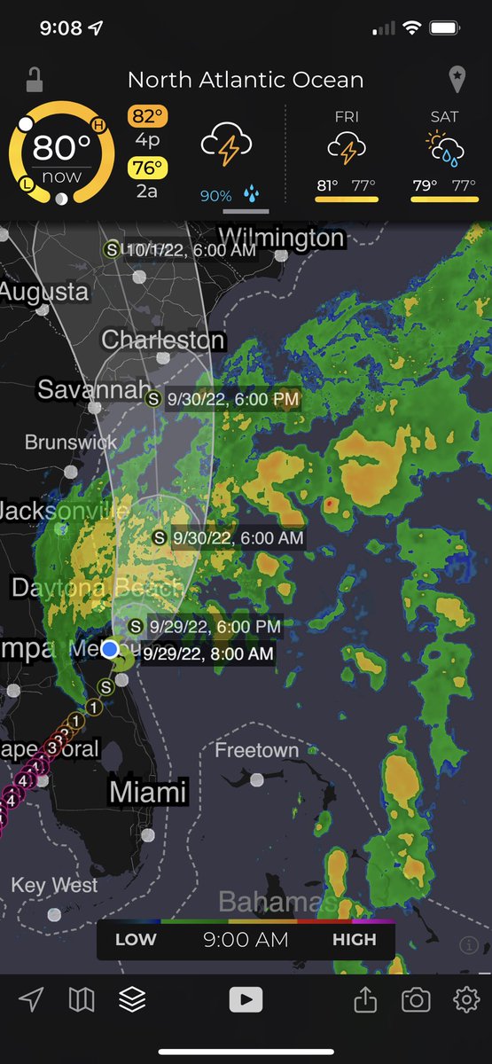NeonTikiTribe's tweet photo. Tropical storm IAN is just south east of us near the Kennedy Space Center. https://t.co/nvtf38ko4h