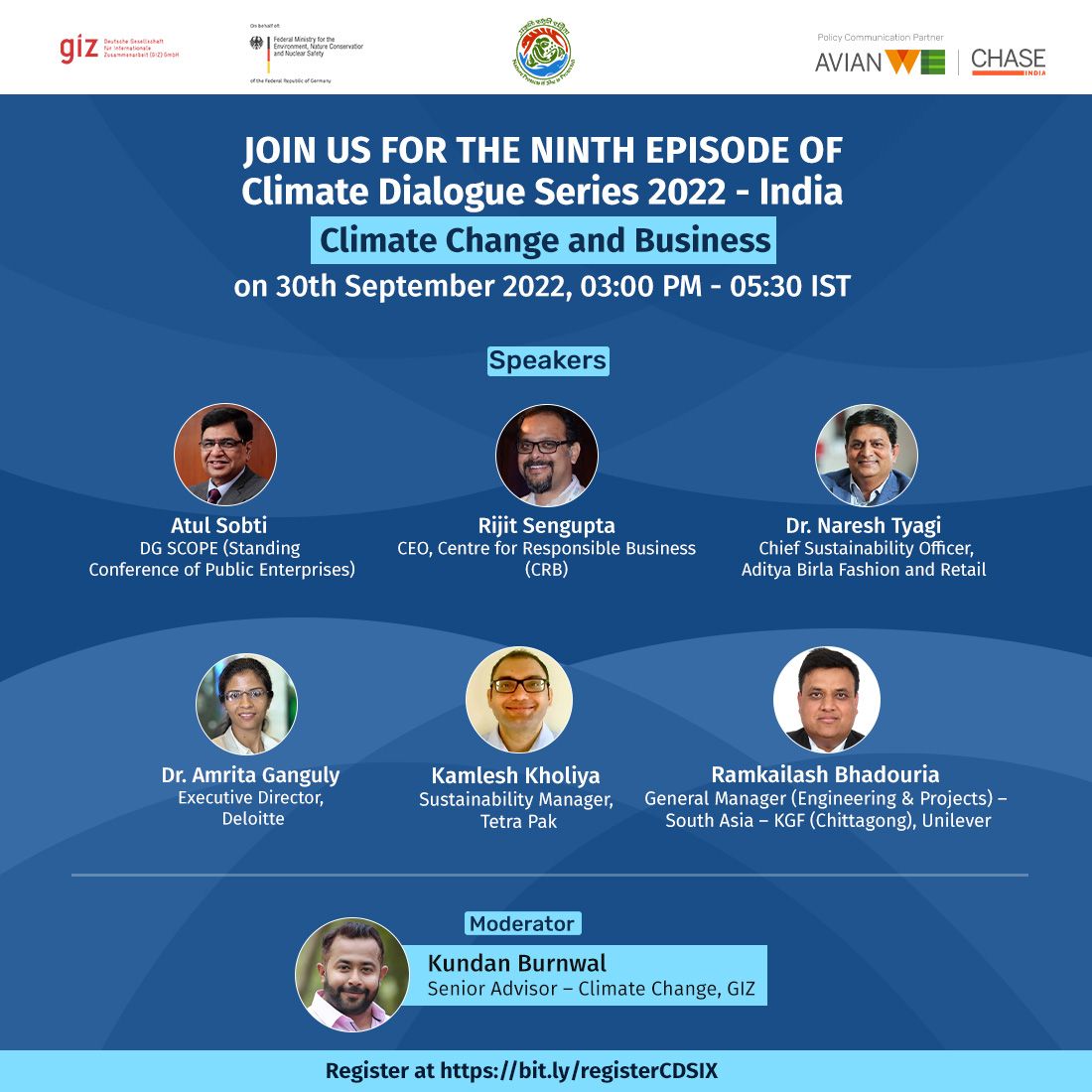 Centre4RespBiz's tweet photo. @RijitSengupta, @Centre4RespBiz will be speaking in the 9th Episode of the Climate Dialogue Series 2022- India on #ClimateChange and #Business on 30 Sept 2022, 3:00 pm - 5:00pm IST 
Register now: https://t.co/jgcZpHDWZx

#india #environment #climatechange  #responsiblebusiness https://t.co/yr6Pns85Hr