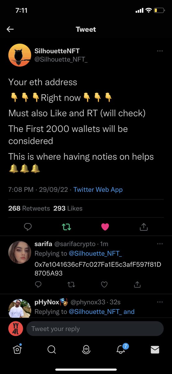 Roxxynft's tweet photo. @Silhouette_NFT_ 0xD3F117b7aEF79536d148931e061Fd5A317340b27 https://t.co/Ol8Lp6U5YL