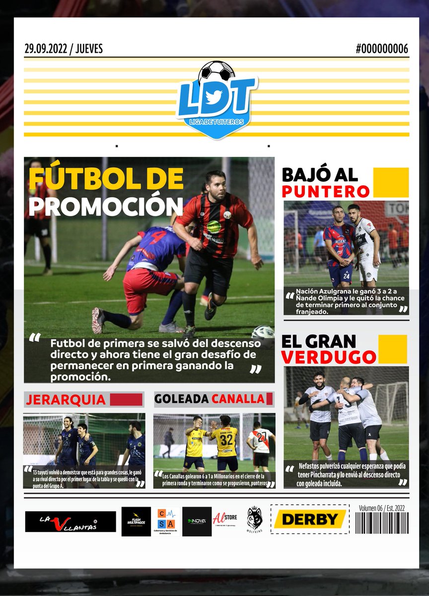 Jueves de #LaTapa 🗞️🔥 Presentamos la portada que cierra la fase de grupos 😳

Una portada caliente que regala titulares fuertes.

#LigaDeTuiteros
