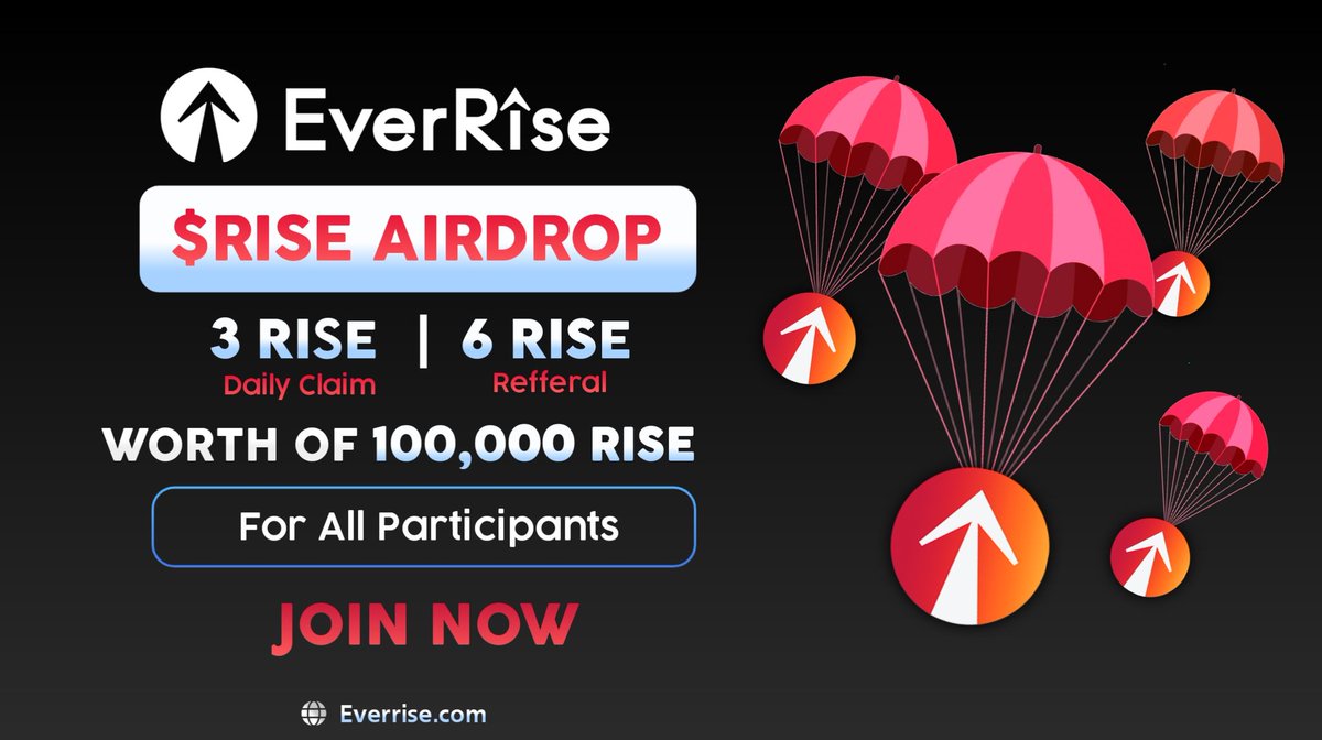 AirdropBlaze's tweet photo. 🔥 Airdrop: Everrise
💸 Prize Pool: 100,000 RISE
💎 Per Claim: 6 RISE
👥 Referral: 3 RISE
🏦 Distribution: within 12 hours 

🔗 Airdrop Link: https://t.co/0DyzjGnD4s https://t.co/vy8lMyI92K