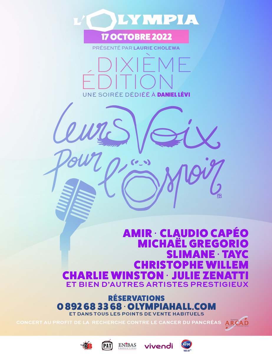 FondationCa's tweet photo. Le concert Leurs Voix pour l'Espoir à l'Olympia approche à grands pas et de nouveaux artistes se joignent à nous pour prêter leur voix à la lutte!
Nous espérons vous y retrouver nombreux
Pour réserver vos billets en ligne, voici le lien:
https://t.co/ECZPhqQQd4...
#fondationarcad https://t.co/AKD579Adcp