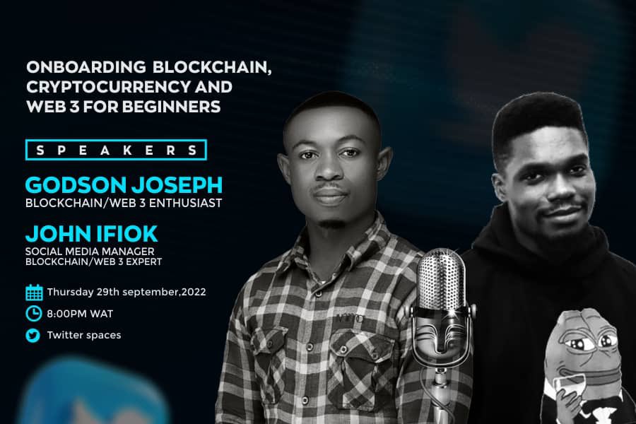 EyoGodson's tweet photo. You know nothing about blockchain technology, cryptocurrency, and web 3; or how to benefit from them, and you would like to learn,

create a reminder for the Twitter space tonight, where we’ll take you by the hand and slowly, but steadily show you the way 😊 https://t.co/rGH8I4bZNx