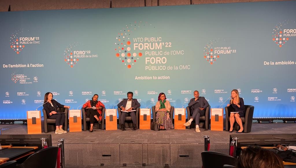 JosefaSacko's tweet photo. This morning, I had the honor to participate as panelist at the @wto Public Forum under the theme: Delivering a Trade Agenda for a Sustainable Future. In our session, we discussed the #TradeEnvironment nexus. Trade & climate change as a two-way relationship. https://t.co/rrXj2RBgdj