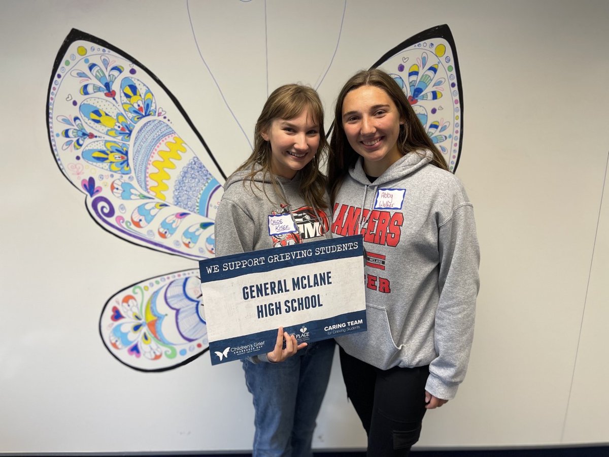 Abigail Walker and Chloe Kiser, visited <a href="/HighmarkCaring/">Highmark Caring Place</a> for its Grieving Students Summit on Wednesday. ❤️ The purpose of the Summit is to allow student leaders and school staff to gain a firsthand experience of the organization that they support. #gmsd #generalmclane