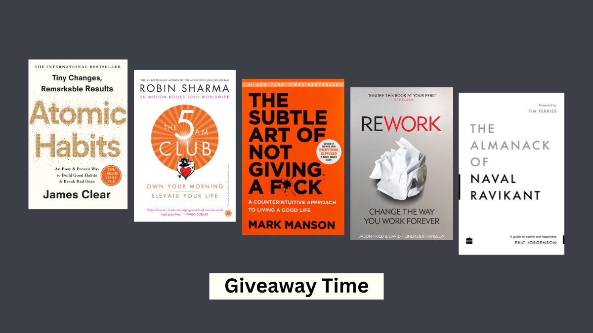 hasantoxr's tweet image. Giveaway Time 🎉
I'll pick 5 winners and send them one book each of their choice.
To enter, just follow, like and comment below the book you want.