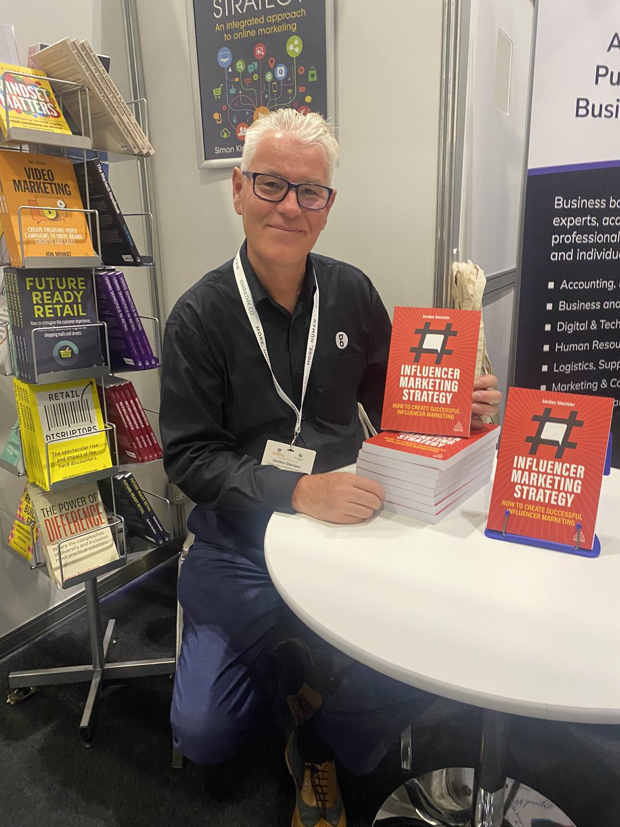 GordonGlenister's tweet photo. Great to have so many people buy my book on the @KoganPage stand at #tfm22 @tfm_event #InfluencerMarketing #influencer https://t.co/bfyzLr2wlu